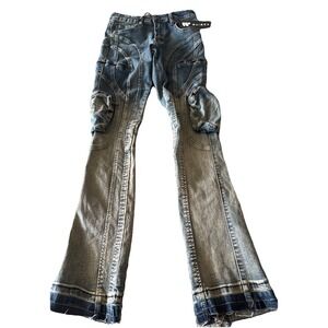 Waimea Youth Sz 16 Skinny Stacked Fit Jeans NWT Distressed